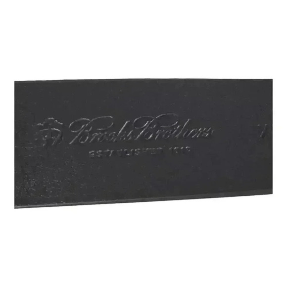 Brooks Brothers Belt Women\'s Black Leather Logo XS Made in Italy